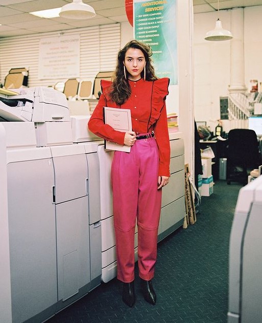 Adorable Look In Red And Pink Combo Dress