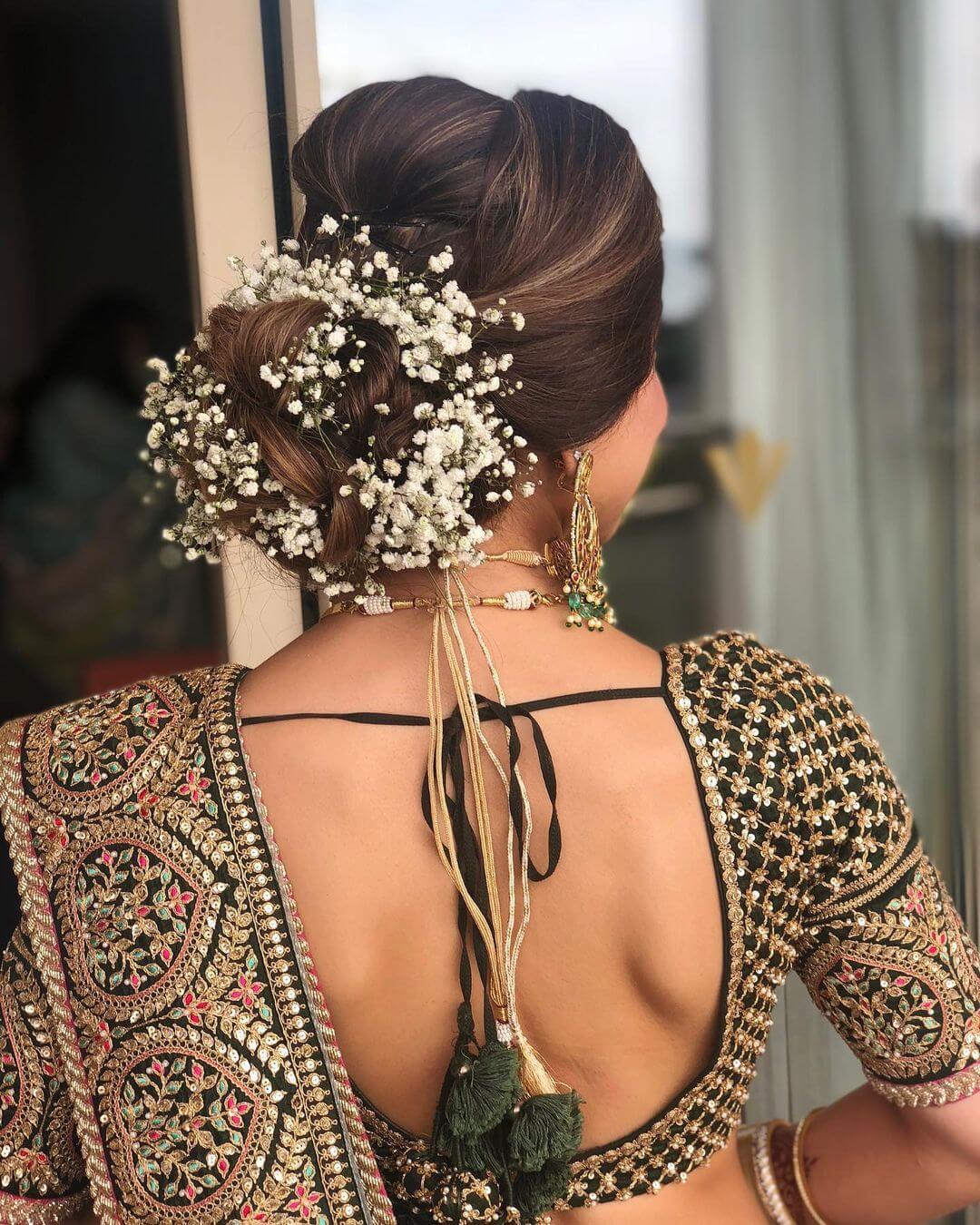 Aesthetic, Gypsos Floral Hairstyle For A Wedding Function