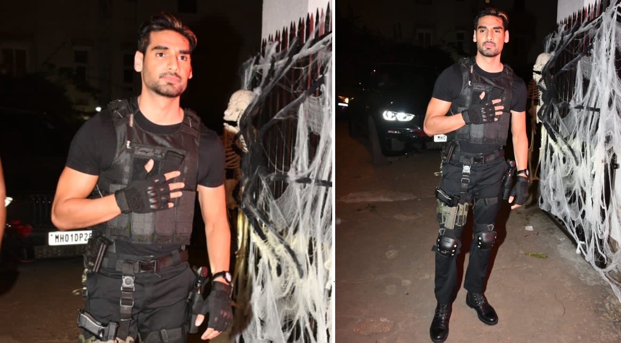 Ahan Shetty In Black Tee And Trousers With Matching Shoes