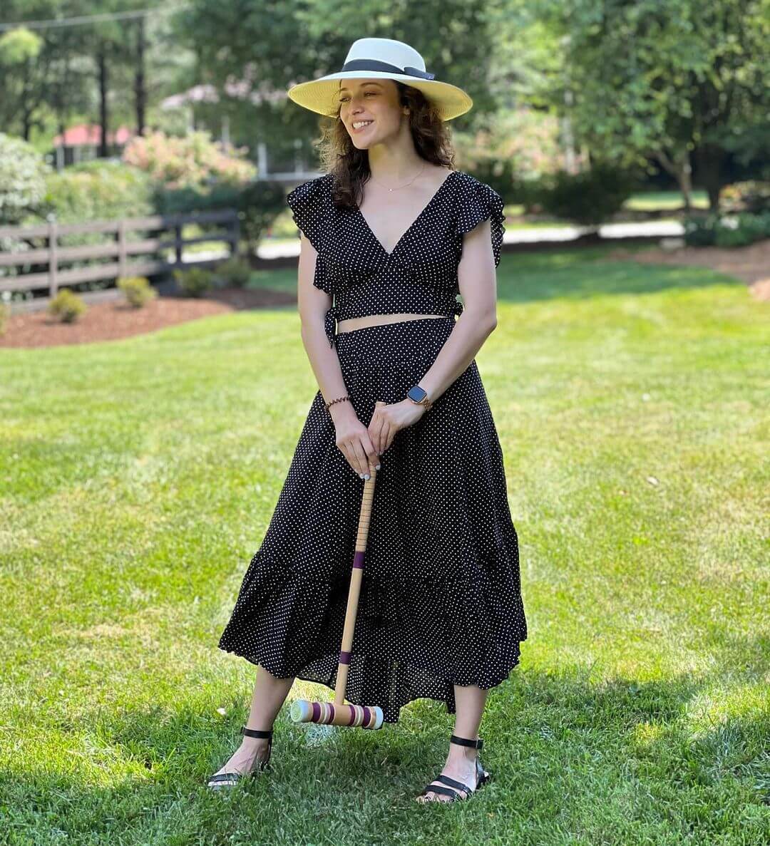 Ariane In Embellishing Polka Dot Black Dress