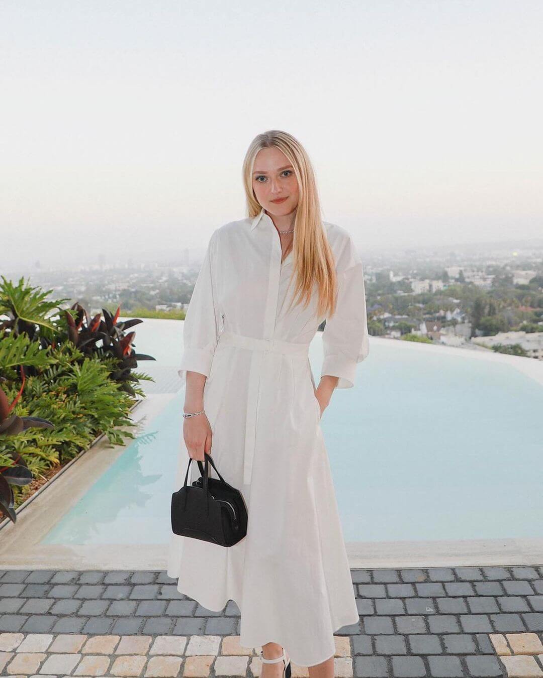 Dakota's Beautiful Look In Elegant White Dress