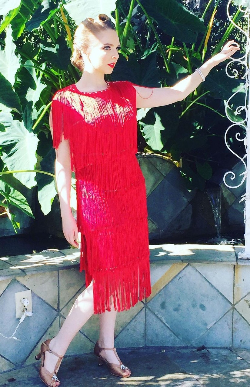 Darcy Exudes Hotness In A Red Fringe Dress