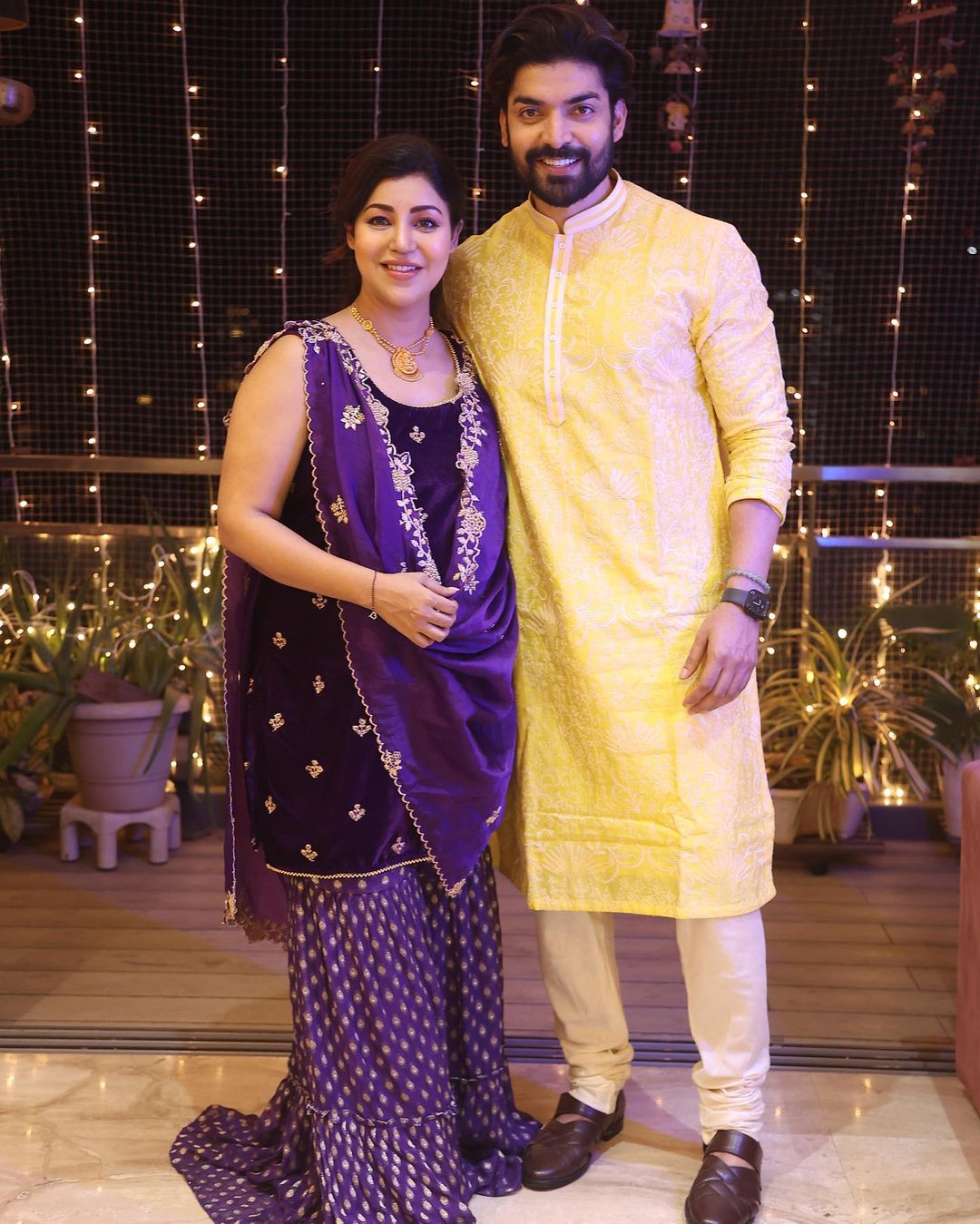 Debina Bonnerjee With Her Husband Gurmeet Choudhary Diwali