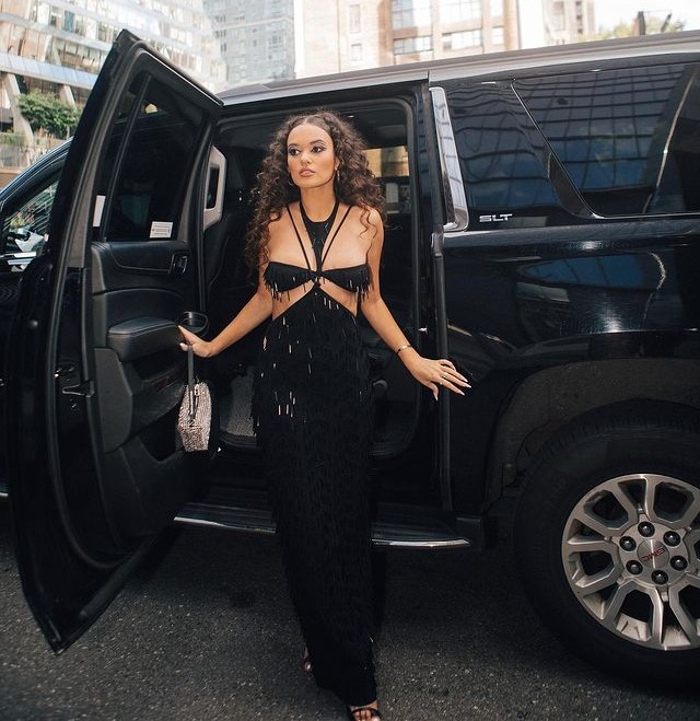 Madison Makes A Statement In Her Black Gown