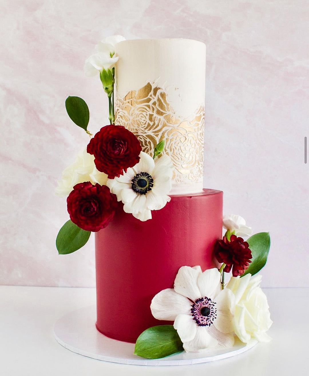 Marigold Stencil Wedding Cake