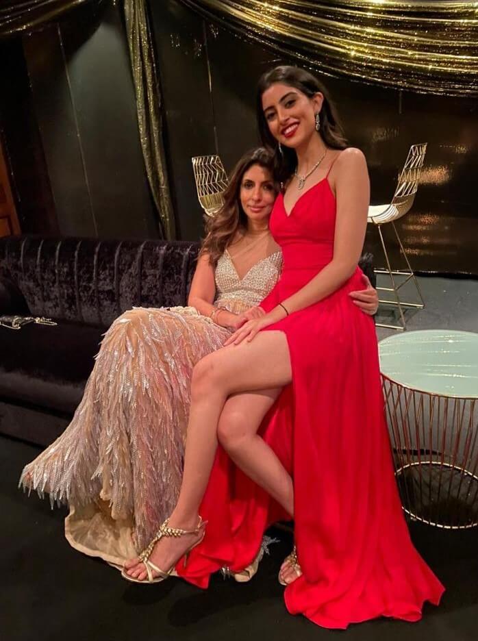 Navya Naveli Nanda In Red Side Slit Dress