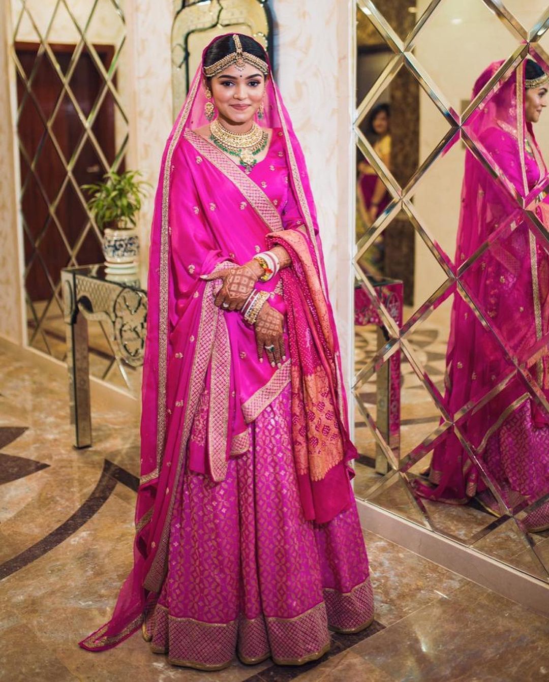 Pink Banarasi Silk Lehenga