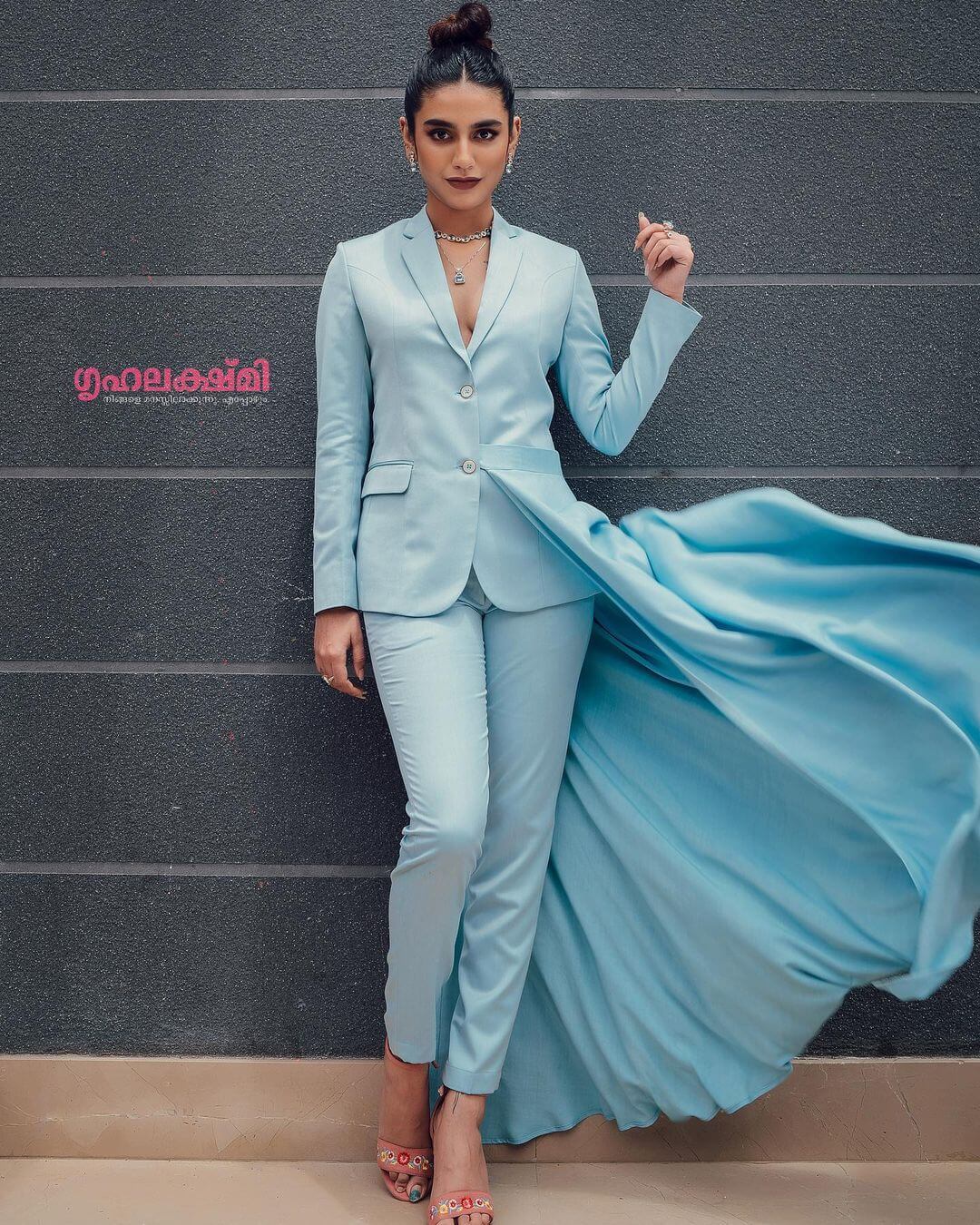 Priya Prakash In The Powder Blue Suit