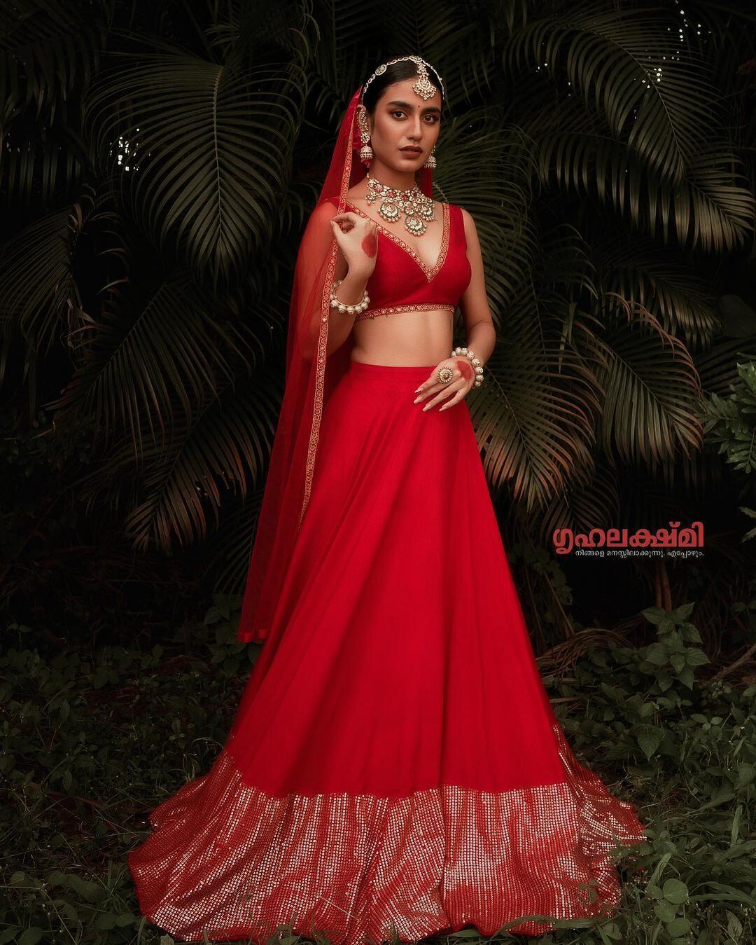 Priya Prakash's Red Lehenga