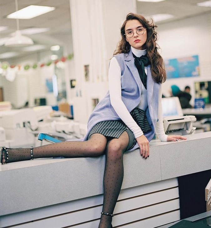 Sassy Babe In Skirt And Blazer Combo Outfit