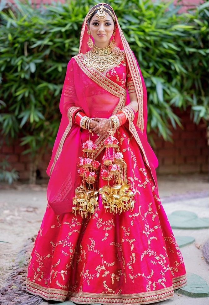 Spectacular Rani Pink Bridal Lehenga Choli
