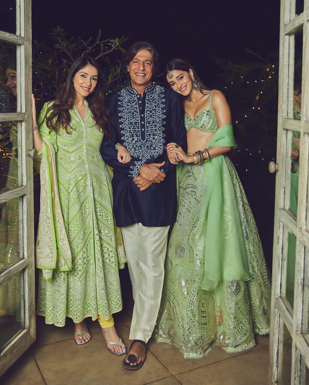 Ananya Pandey With Chunky Pandey And Mother Bhavna