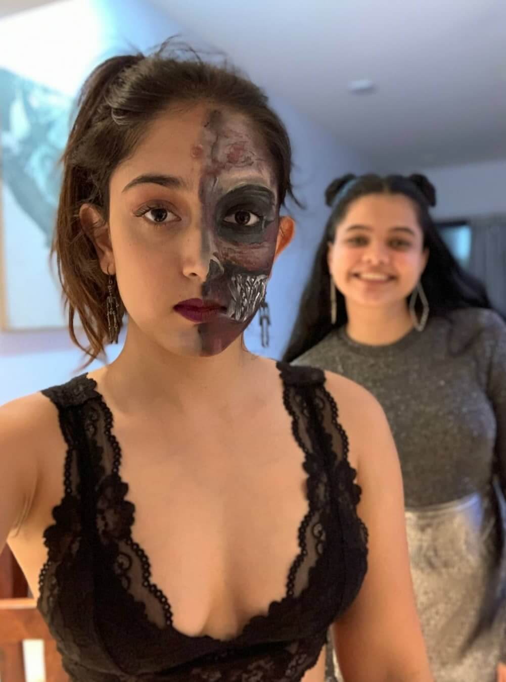 Halloween Celebration With Bollywood Celebrities ira khan Horrible Devil Face Makeup
