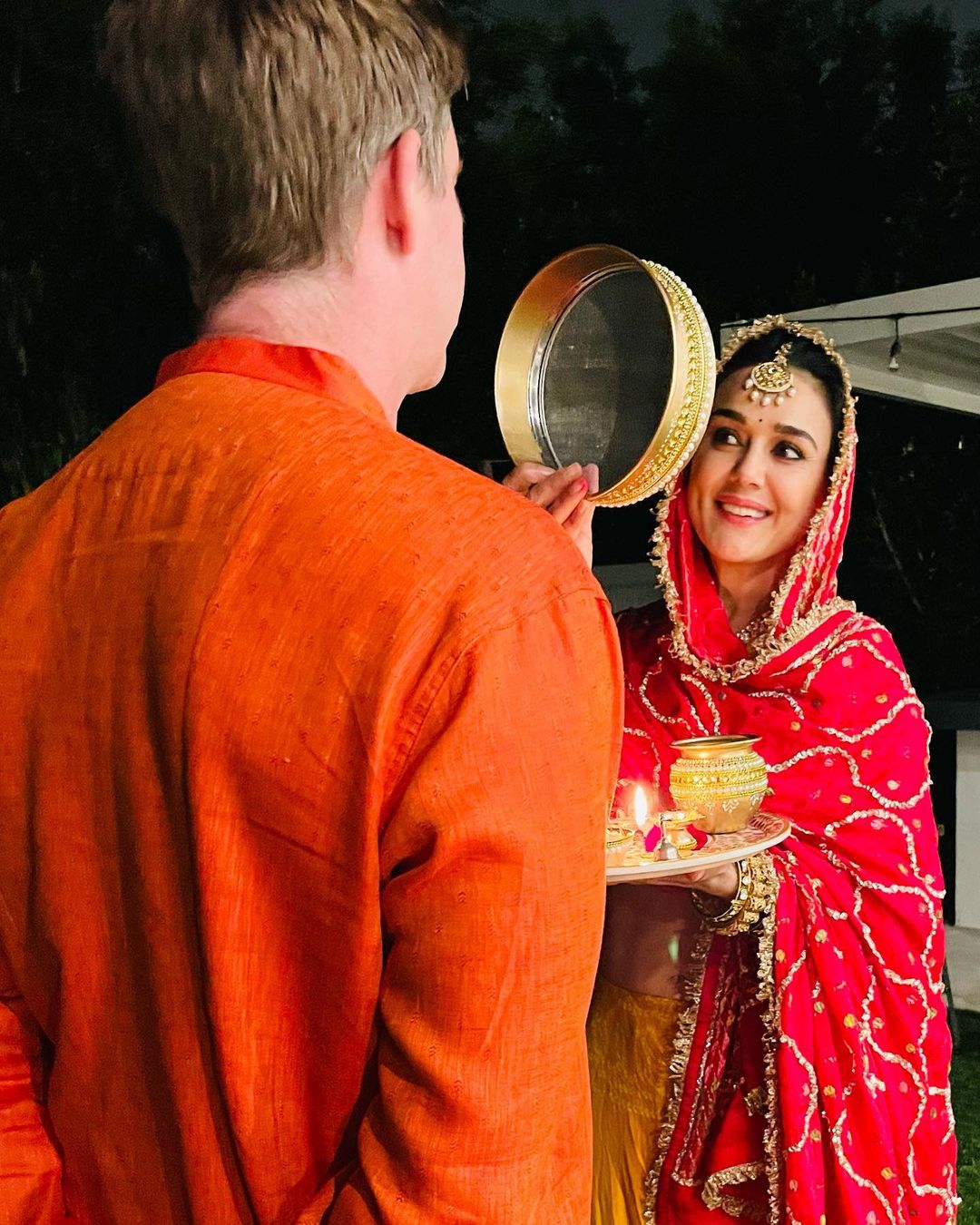 Preity Zinta Celebrates Karwa Chauth With Husband Gene Goodenough