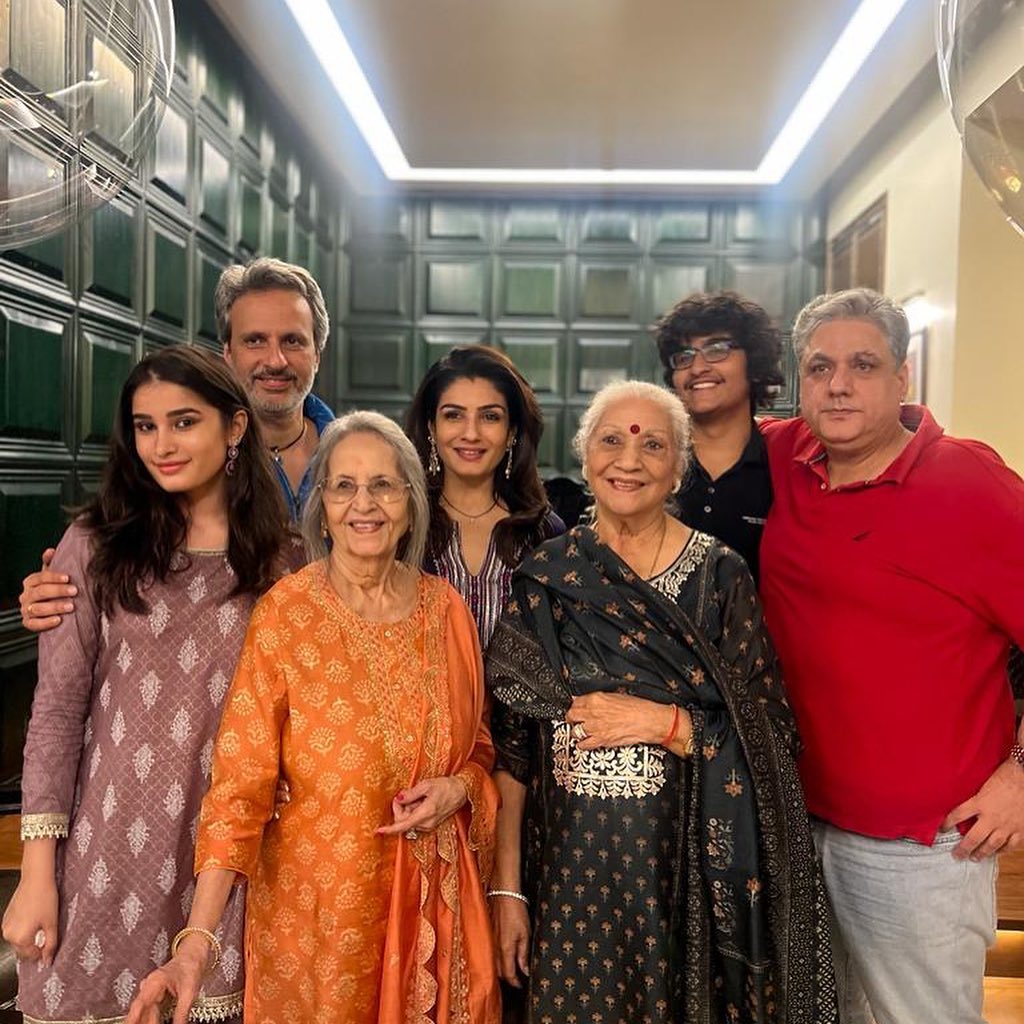 Raveena Tandon With Her Family
