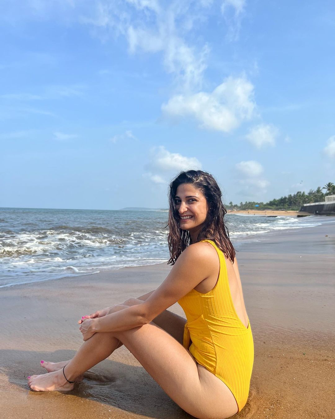 Aahana In Yellow Bikini Gives Us Major Beach Vibes
