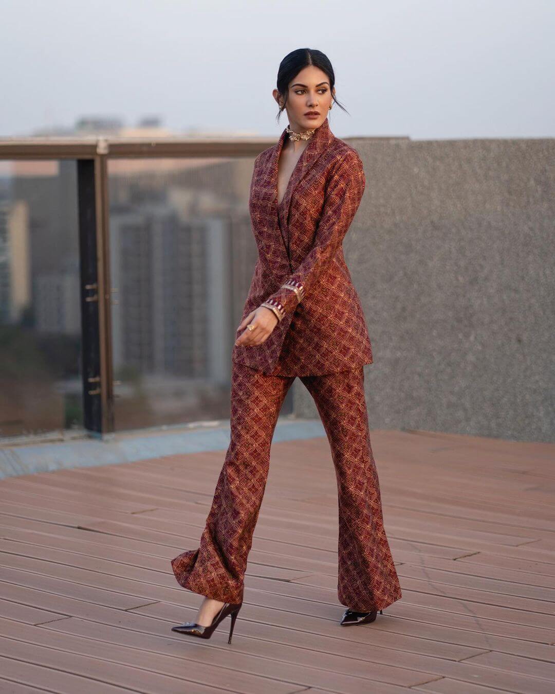 Amyra Dastur In Brown Tux Look To Add More Class