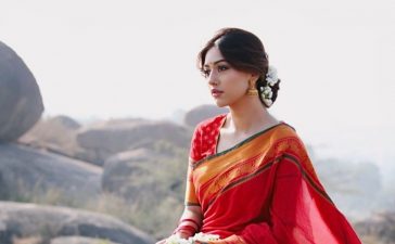 Anu Emmanuel In Red Saree Outfit Gives Traditional Vibes