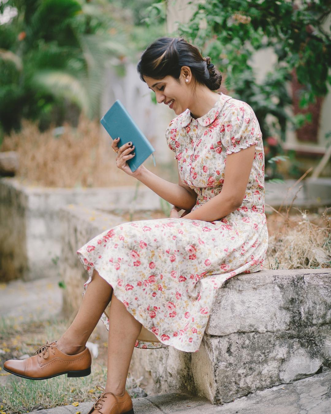 Chandini Refreshing Look In Floral Print Dress With Formal Shoes Something Different For Casual Wear Outfit Chandini Chowdary Simple Outfit , Style and Look