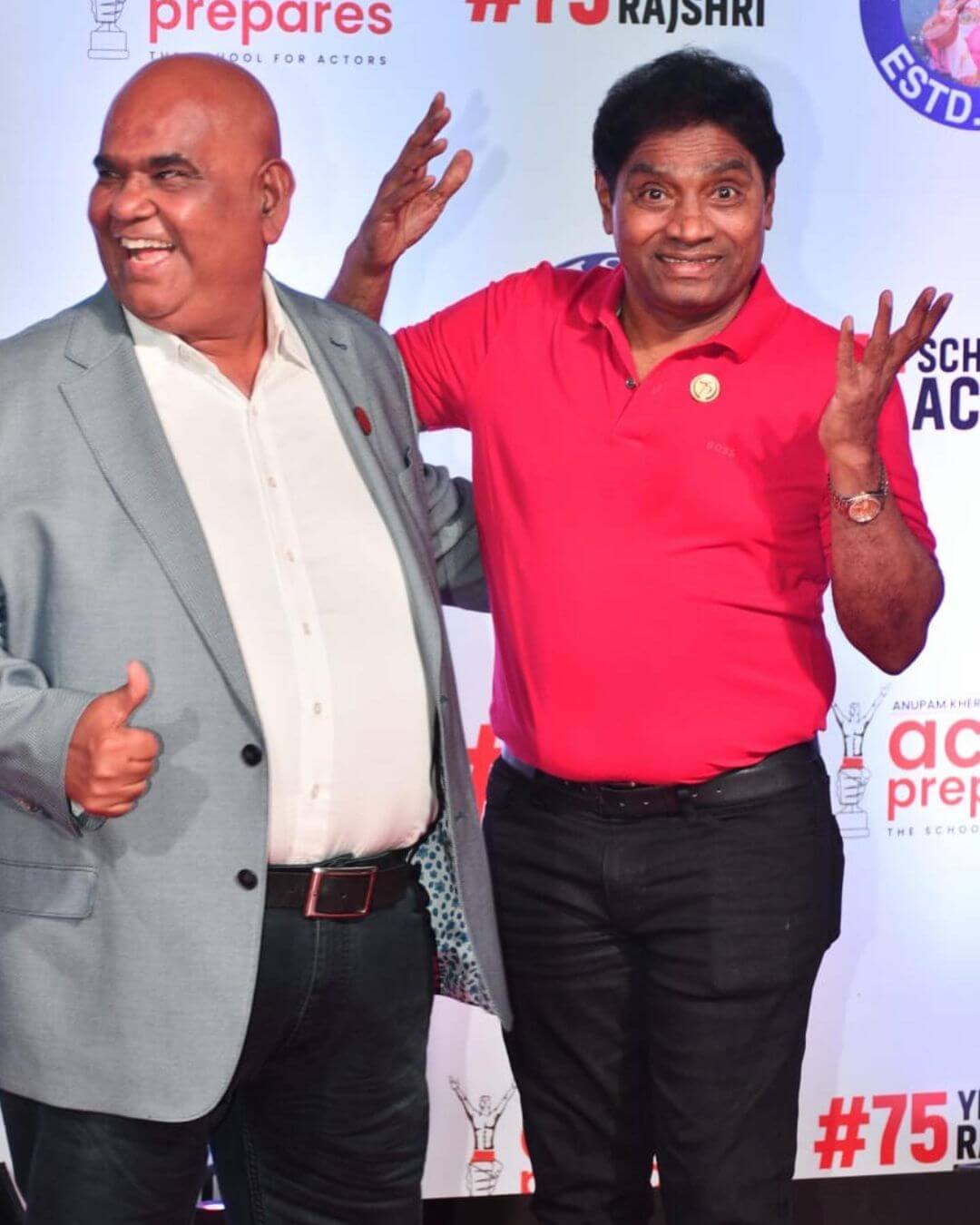 Comedy kings Jonny lever And satish kaushik at uunchai movie premiere