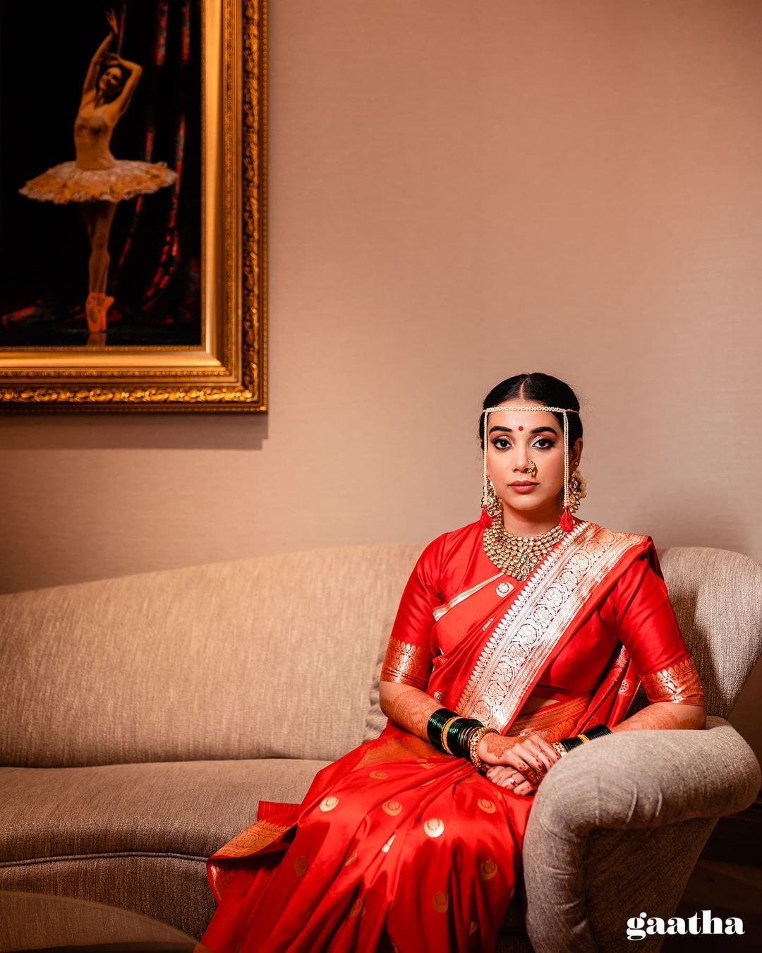Elegant Red Silk Bridal Saree