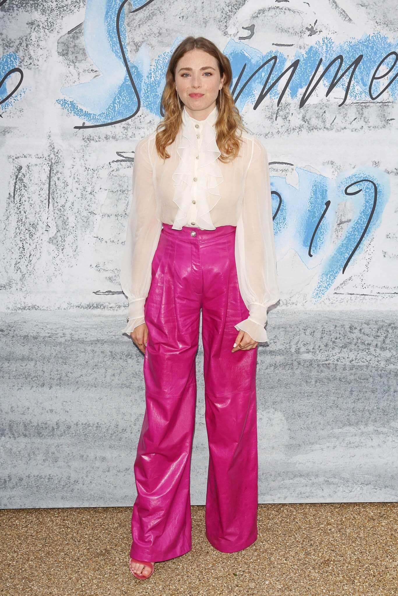 Freya Mavor In Beautiful White And Pink Combo Fit