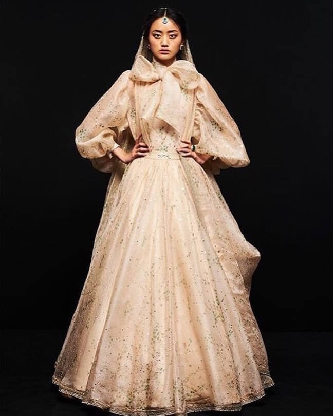 Gorgeous Andrea in Beige Bridal Lehenga is Setting up New Bridal Look Trend