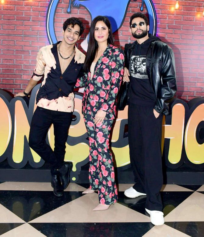 Katrina Kaif, Ishaan Khatter, And Siddhant Chaturvedi At Phone Bhoot Promotions