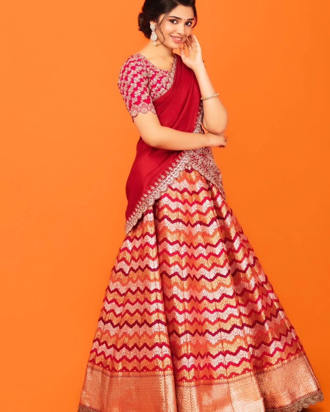 Krithi Shetty Look Beautiful In Red Lehenga Outfit Krithi Shetty Setting Some Major Traditional and Ethnic Outfit Look Inspo