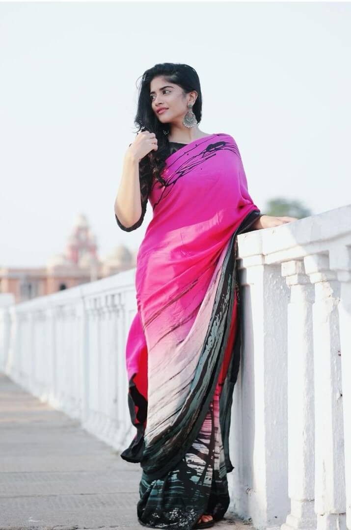 Megha Look Sexy In Pink Saree Outfit Megha Akash Look, Style And Outfit