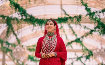 Nayanthara In All-Red Traditional Rooting Saree Look