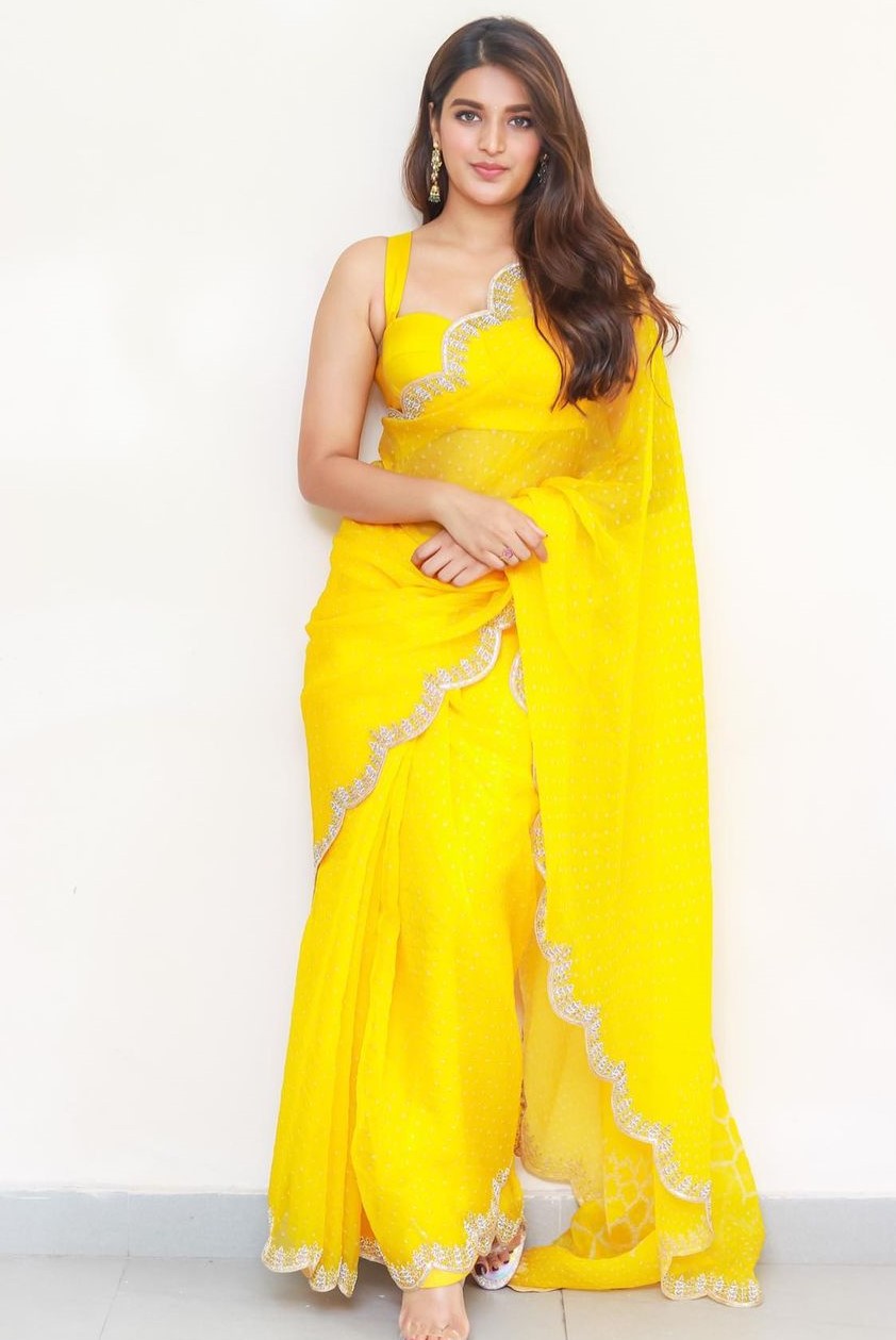 Nidhhi Agerwal In Gorgeous Yellow Saree Is Giving Us Festive Vibes