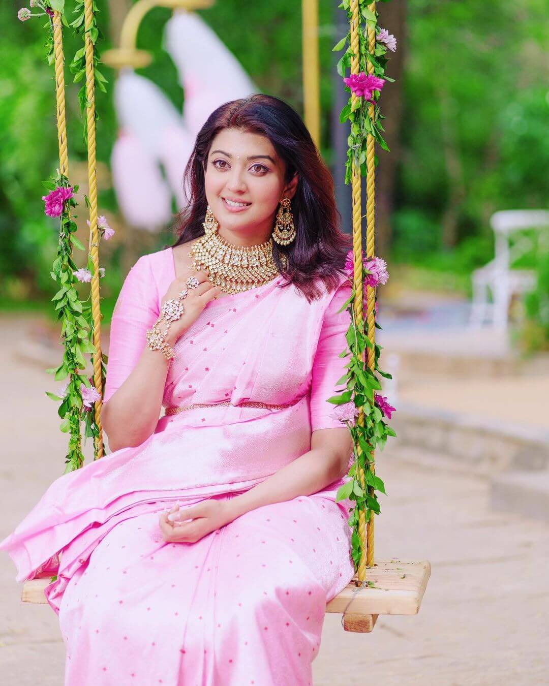 Pranitha Subhash Elegant Baby Pink Saree Look is Simply Cute