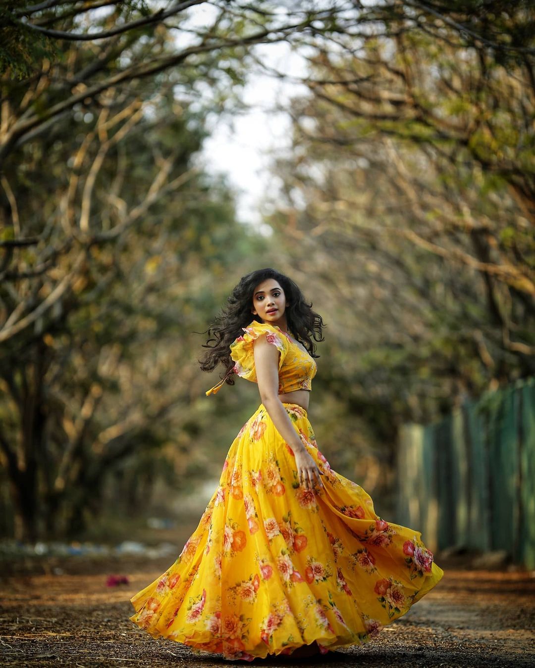 Saanve Megghana Look Vibrant In Yellow Skirt Blouse Outfit