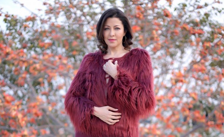 Sexy and Classy Aditi Govitrikar In Red Faux Fur Jacket and Pant Look