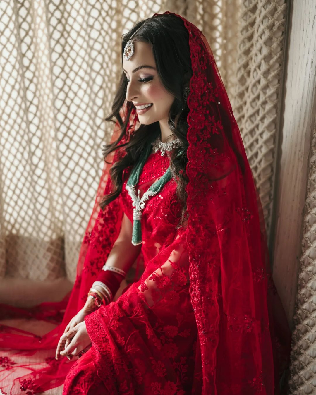 The Beauty of Nirvana Red Saree Look