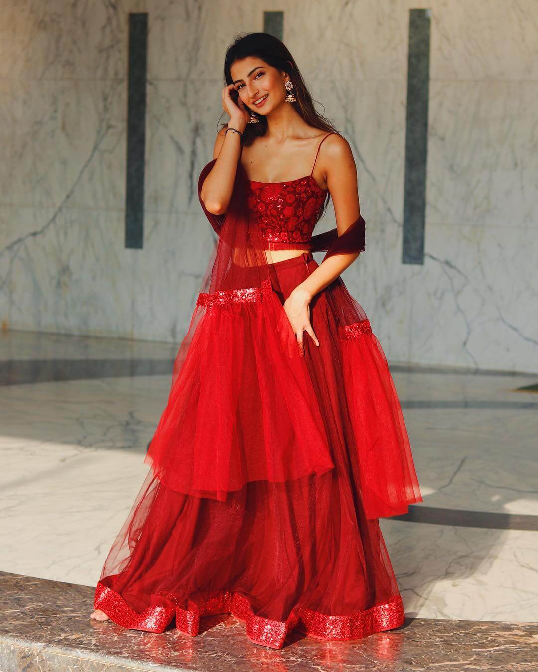 The Lady In Red Look Of Palak Tiwari