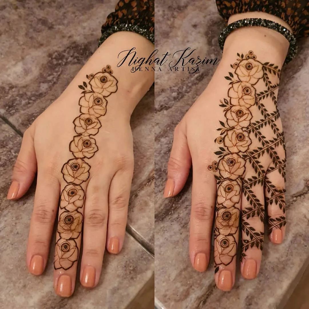 The Rosy Back Henna Design