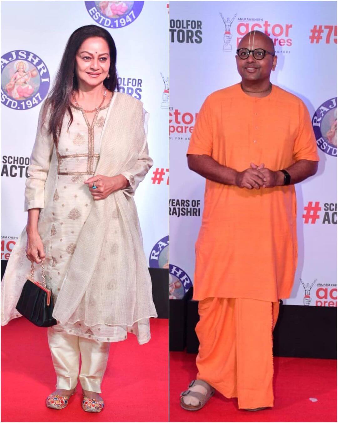 Zarina Wahab And Gaur Gopal das Attends movie premiere of uunchai at mumbai