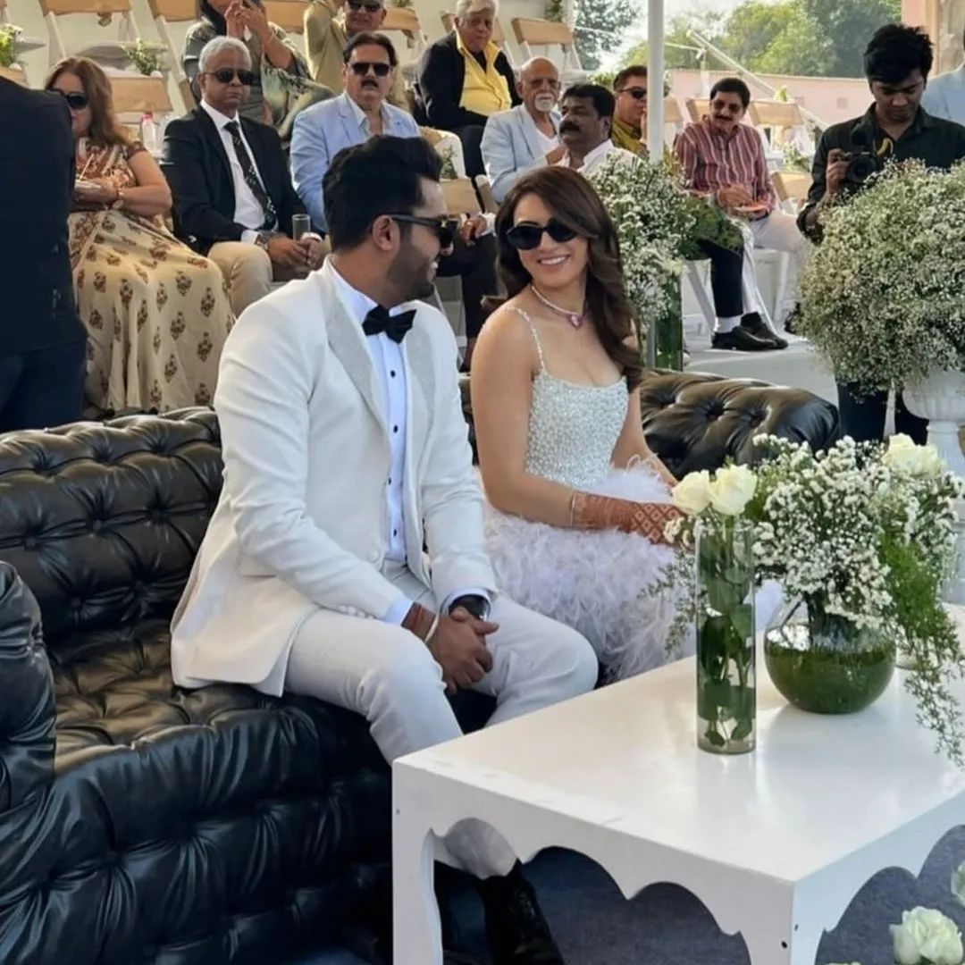 Hansika Motwani And Sohael Khaturiya's White-Themed Pre-Wedding Party