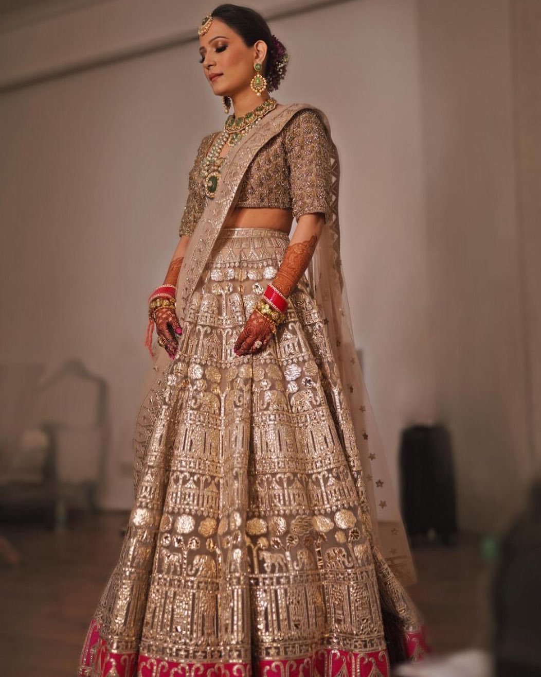 A Royal Look For Royalty Simple Neutral Tone Bridal Lehenga Designs That Are Trending