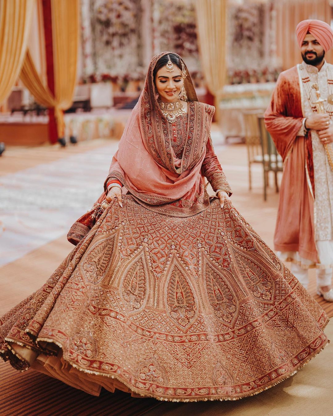 A Traditionally Fresh Look Simple Neutral Tone Bridal Lehenga Designs That Are Trending