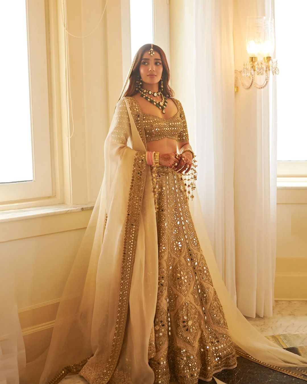 A Very Classy And Gorgeous Look Simple Neutral Tone Bridal Lehenga Designs That Are Trending