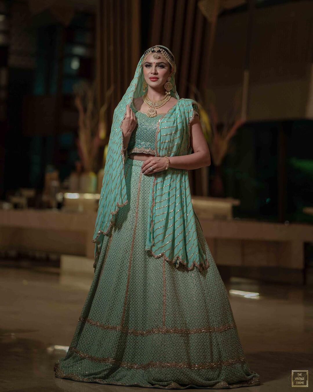 Aashika Goradia In Light Blue Glittery Lehenga Outfit Aashka Goradia Sexy Outfit And Looks
