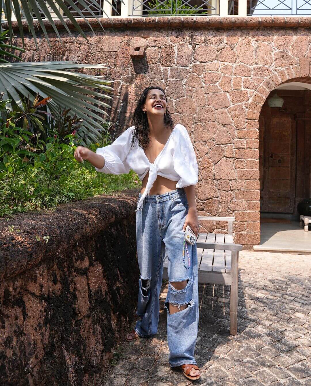 Aisha Sharma Slaying In White Crop Top With Ripped Jeans Outfit Aisha Sharma Chic Looks And Outfit