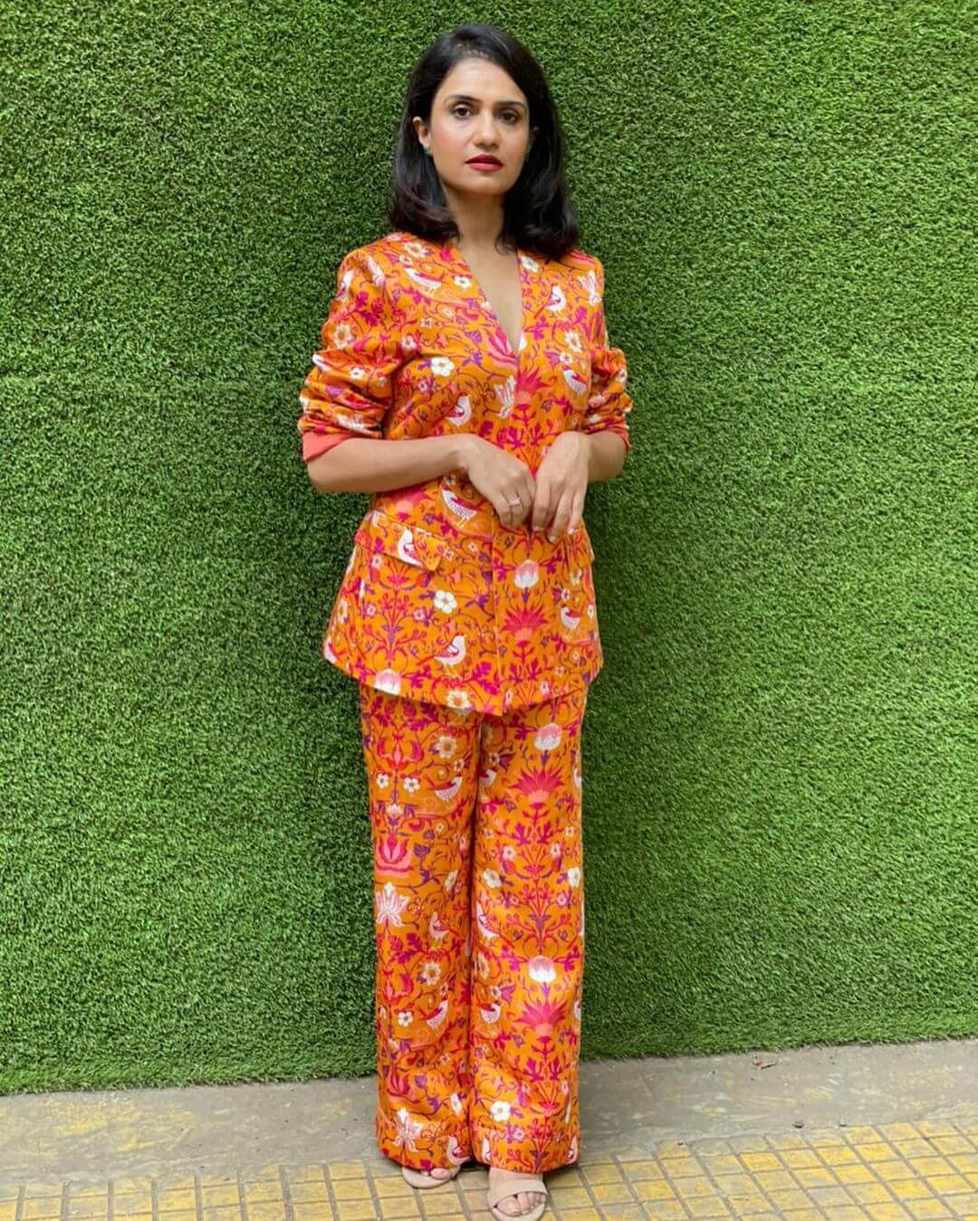 Amruta Subhash In Orange Co-Ord Set