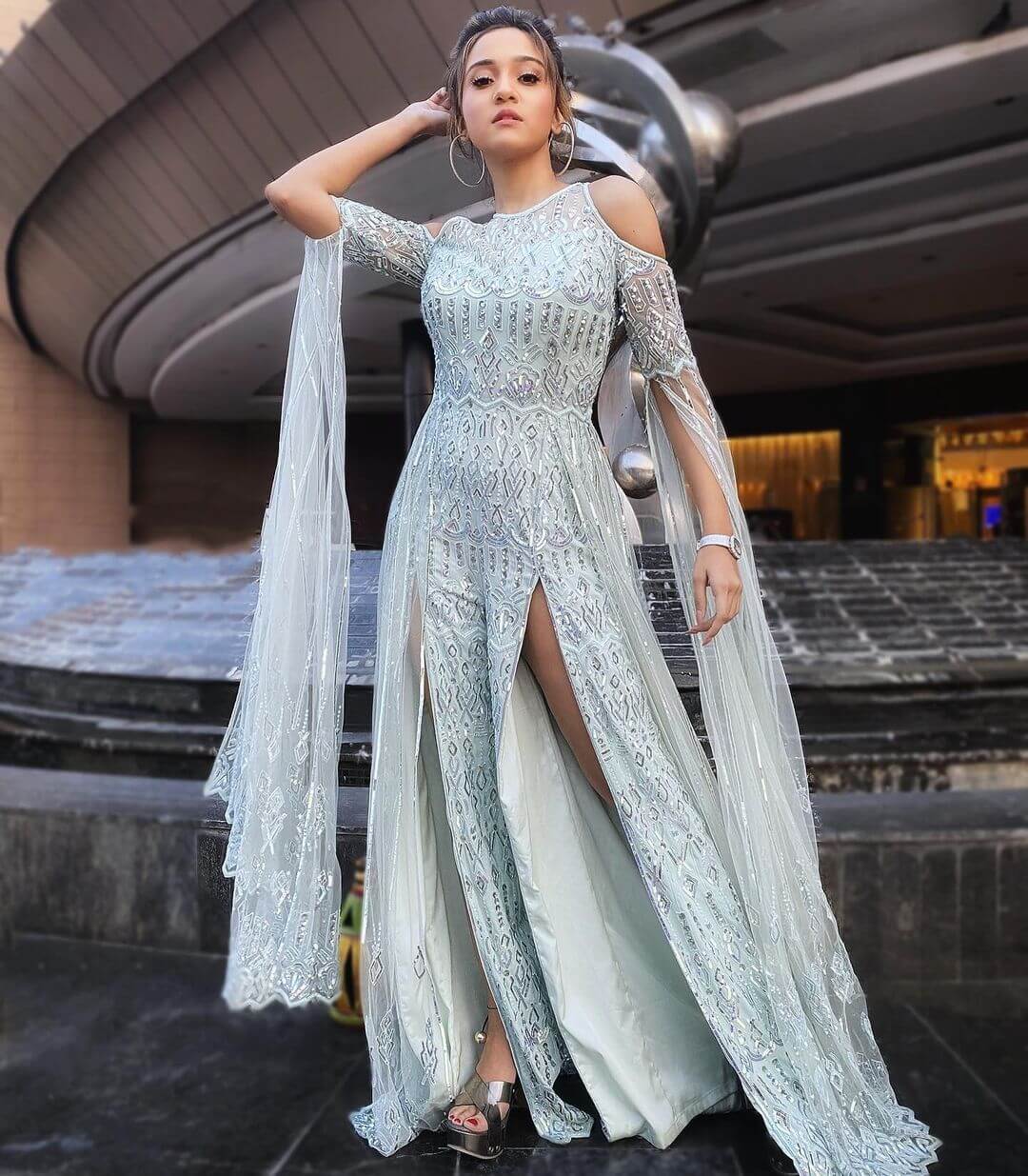 Ashi Singh In Ivory Evening Gown Look