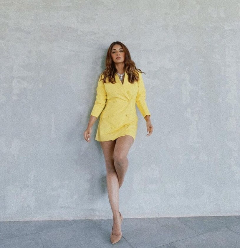 Avantika Chic Look In Yellow Midi Dress