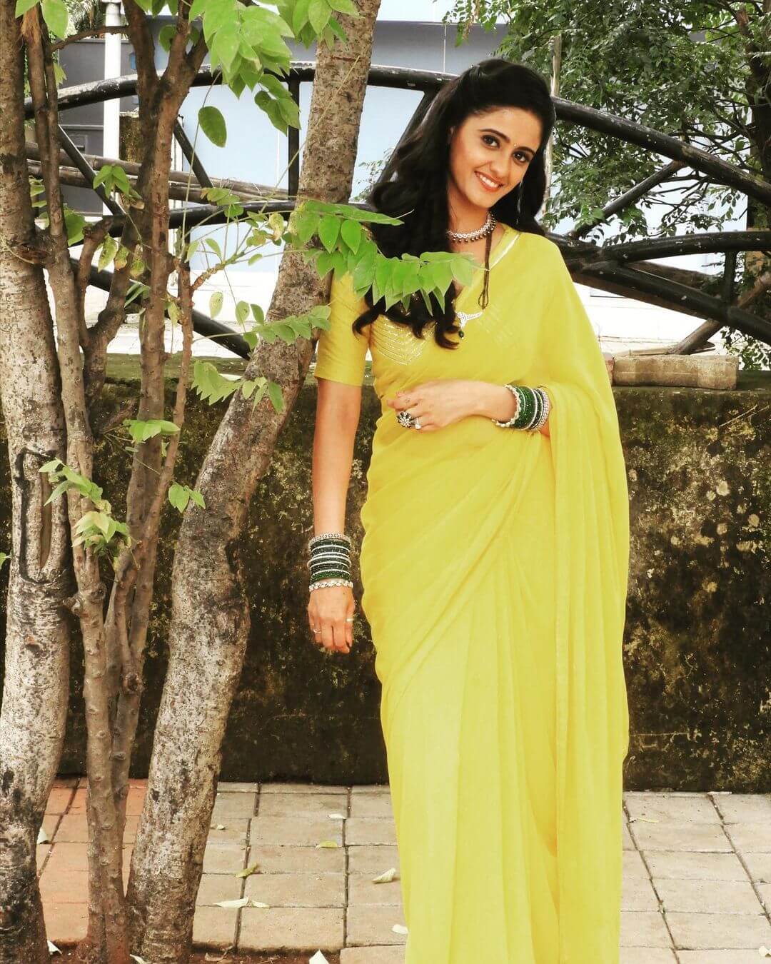 Ayesha Elegant Look In Plain Yellow Saree