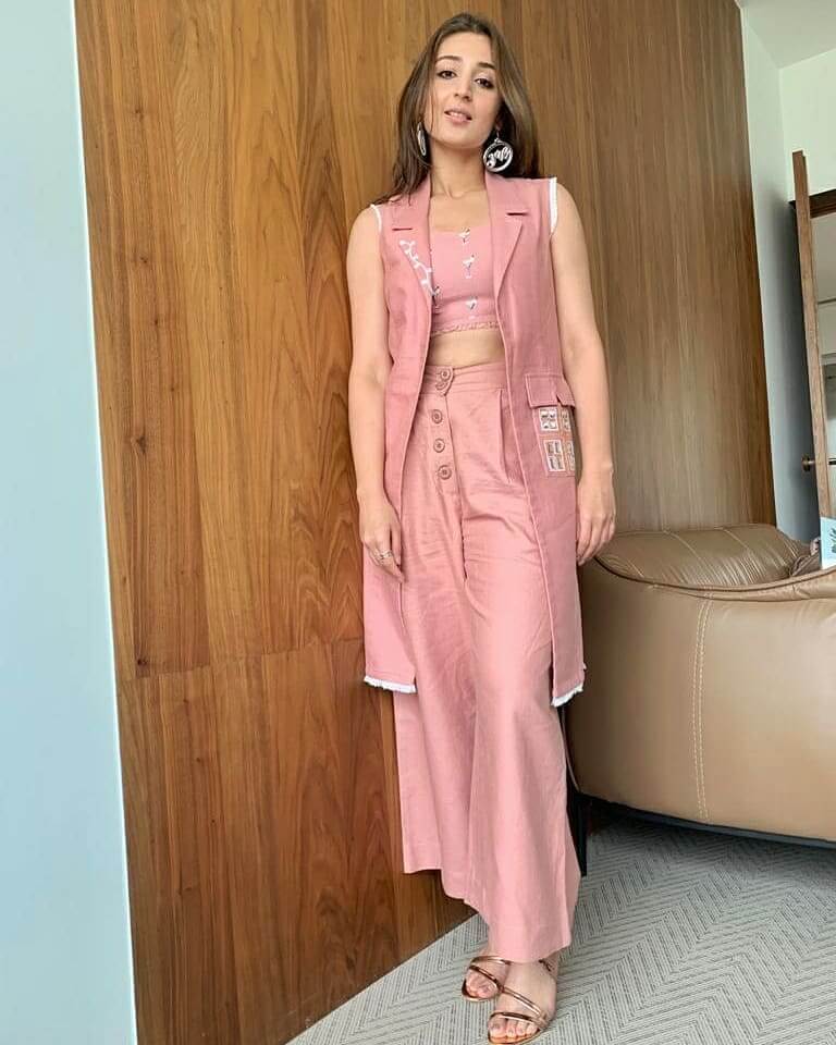 Dhvani In Pink Co-Ord Set With Jacket Outfit